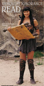 Poster: Xena reads a scroll